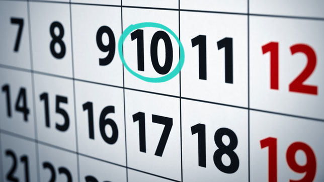 Date on the 10th