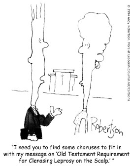 I need you to find some choruses to fit in with my message on 'Old Testament Requirement for Cleansing Leprosy on the Scalp.'