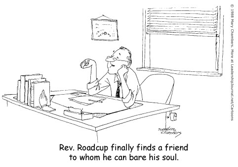 Rev. Roadcup finally finds a friend to whom he can bare his soul.