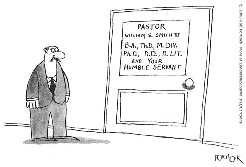 Pastor William S. Smith III, B.A., Th.D., M.Div., Ph.D., D.D., D. Lit., and Your Humble Servant