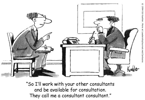 So I'll work with your other consultants and be available for consultation. They call me a consultant consultant.