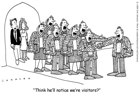 Think he'll notice we're visitors?