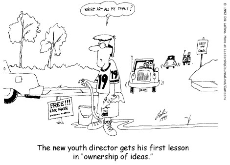 The new youth director gets his first lesson in “ownership of ideas.”