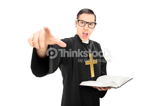 Hipster priest wonders what you think of the Good News and his cardboard bling.