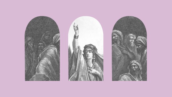 Deborah prophesying to a crowd