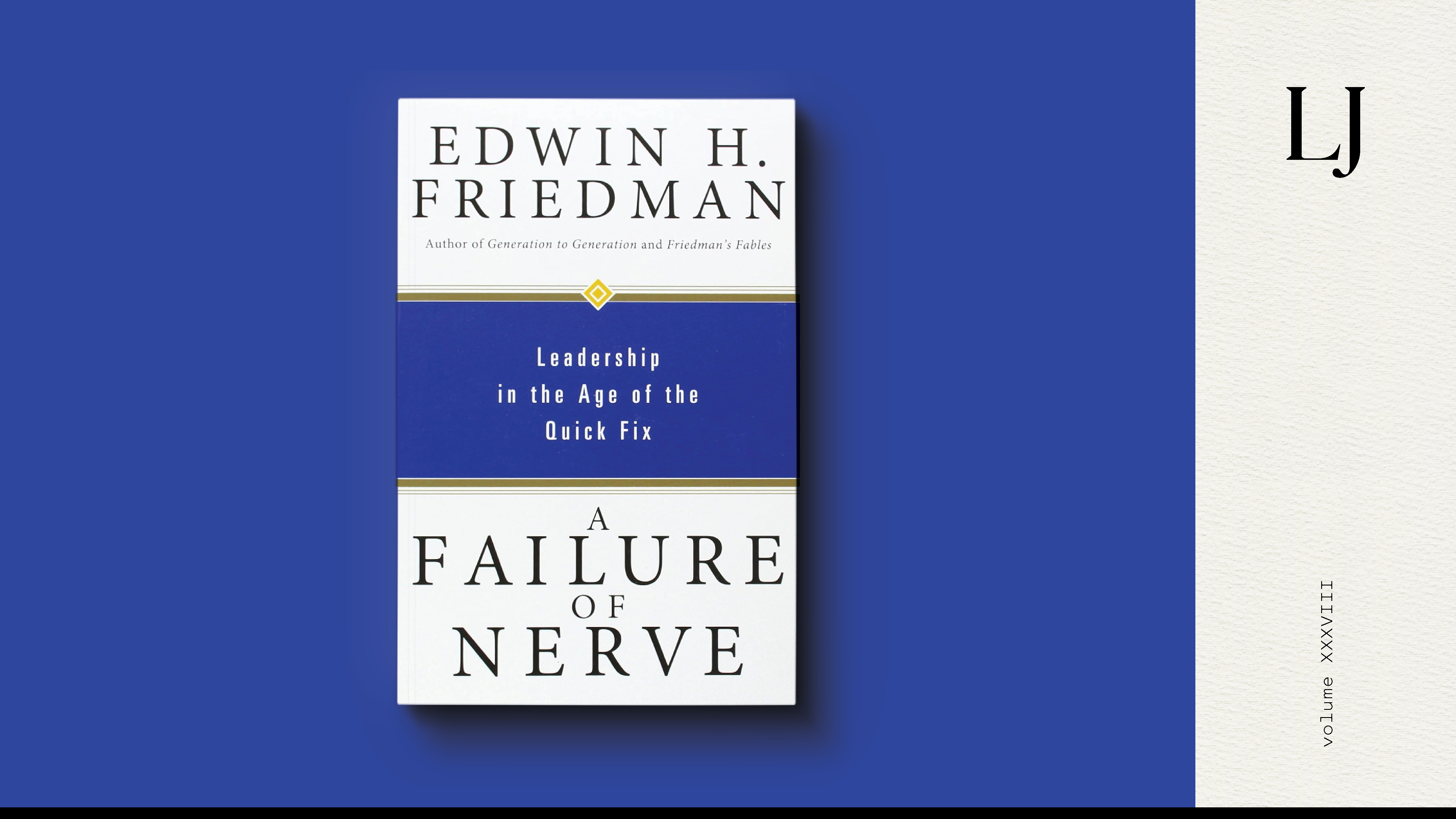 Book cover of A Failure of Nerve on a blue background