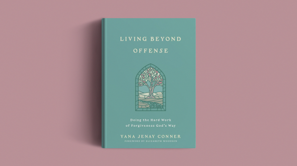 The book cover on a pink background.