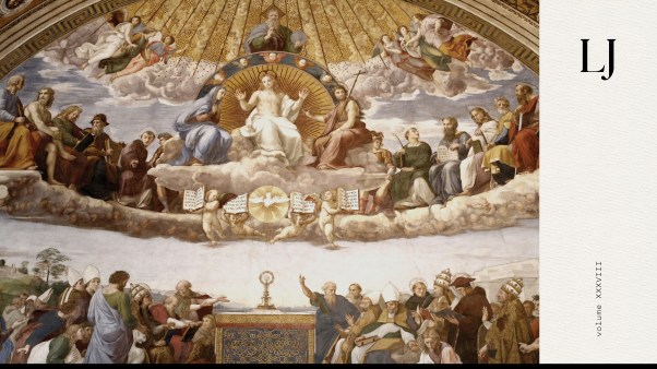 Painting of the Disputation over the Most Holy Sacrament by Raphael