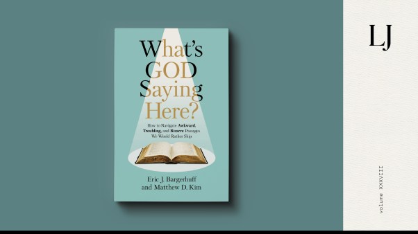 Book cover of What's God Saying Here? on a teal background