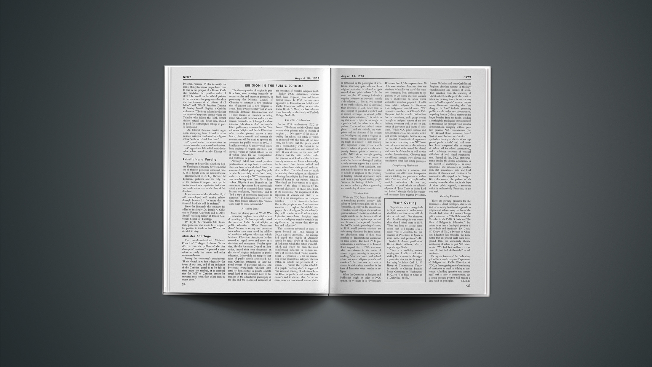 Religion in the Public Schools - Christianity Today