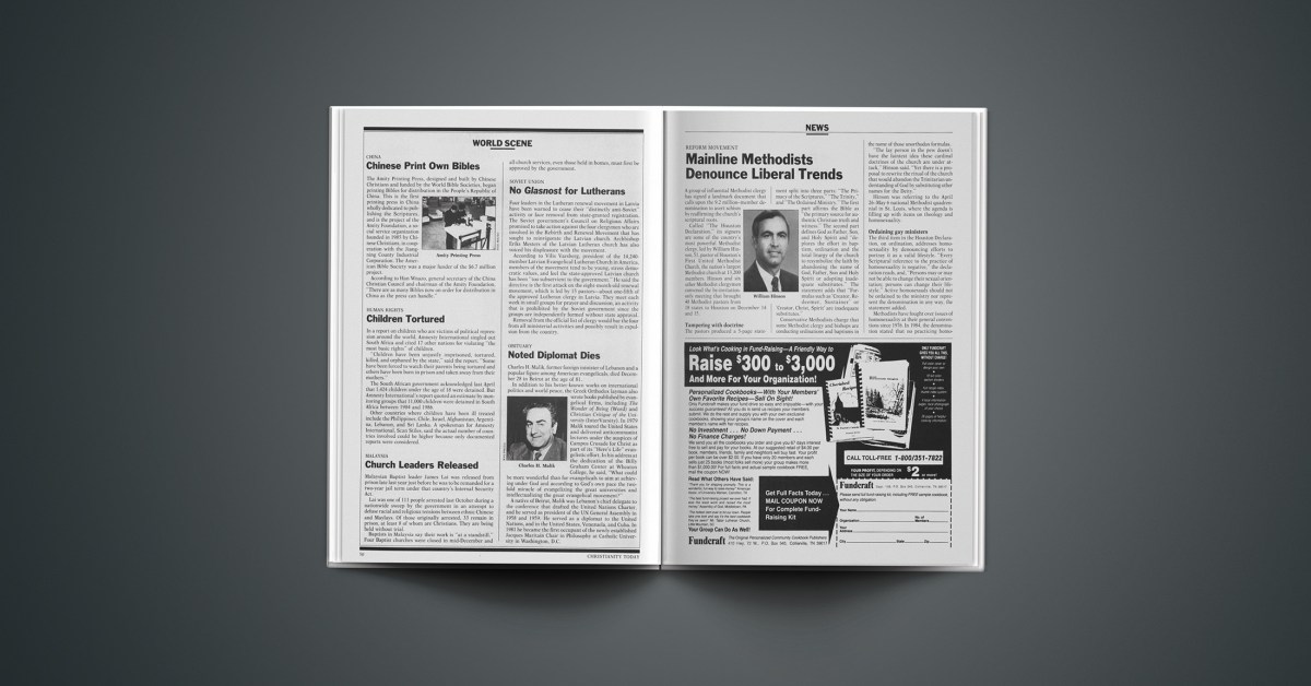 Mainline Methodists Denounce Liberal Trends - Christianity Today