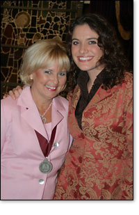 Rebecca St. James (right) with her close friend and mentor, Gospel Hall of Fame inductee Evie Tornquist.Photos by Katy Marshall Photography, courtesy of the Gospel Music Association.