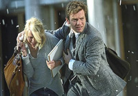 A sudden hailstorm is only one of the many mind-bending occurrences experienced by Sam (Ewan McGregor) and Lila (Naomi Watts)