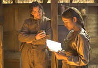 John Rolfe (Christian Bale) marries Pocahontas after her conversion to Christianity