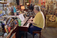 Daniel Johnston in his garage studio today
