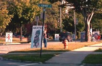 Signs along the street placed by Missionaries to the Preborn