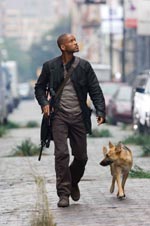 Will Smith as Robert Neville, with his dog Sam