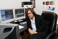 Director Brett Morgen on the set