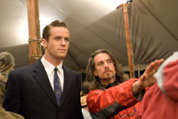 Shooting the tent revival scene
