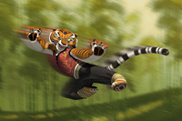 Tigress, one of the 'Furious Five,' voiced by Angelina Jolie