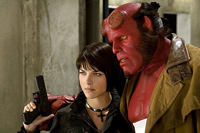 Ron Perlman as Hellboy, Selma Blair as Liz