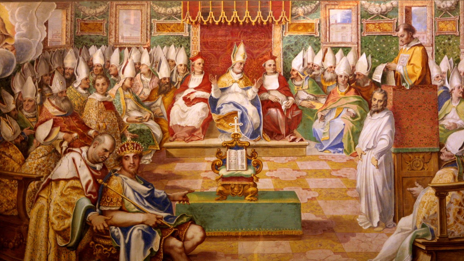 A fresco from the Sistine Chapel depicting the Council of Nicaea