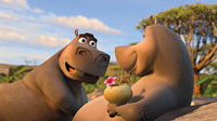 Moto Moto (will.i.am) woos Gloria the hippo (Jada Pinkett Smith)