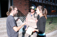 Cowart and actors on the set of 'Love at First Sight'