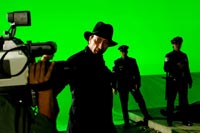 Writer-director Frank Miller on the set