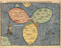 A map depicting Jerusalem in the middle