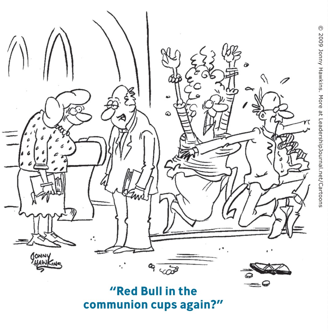 Red Bull in the communion cups again?