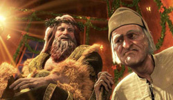 The Ghost of Christmas Present has a word with Scrooge