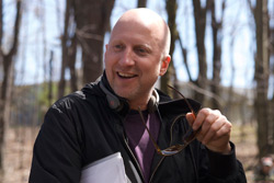 John Hillcoat on the set