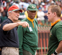 Director Clint Eastwood with his co-stars