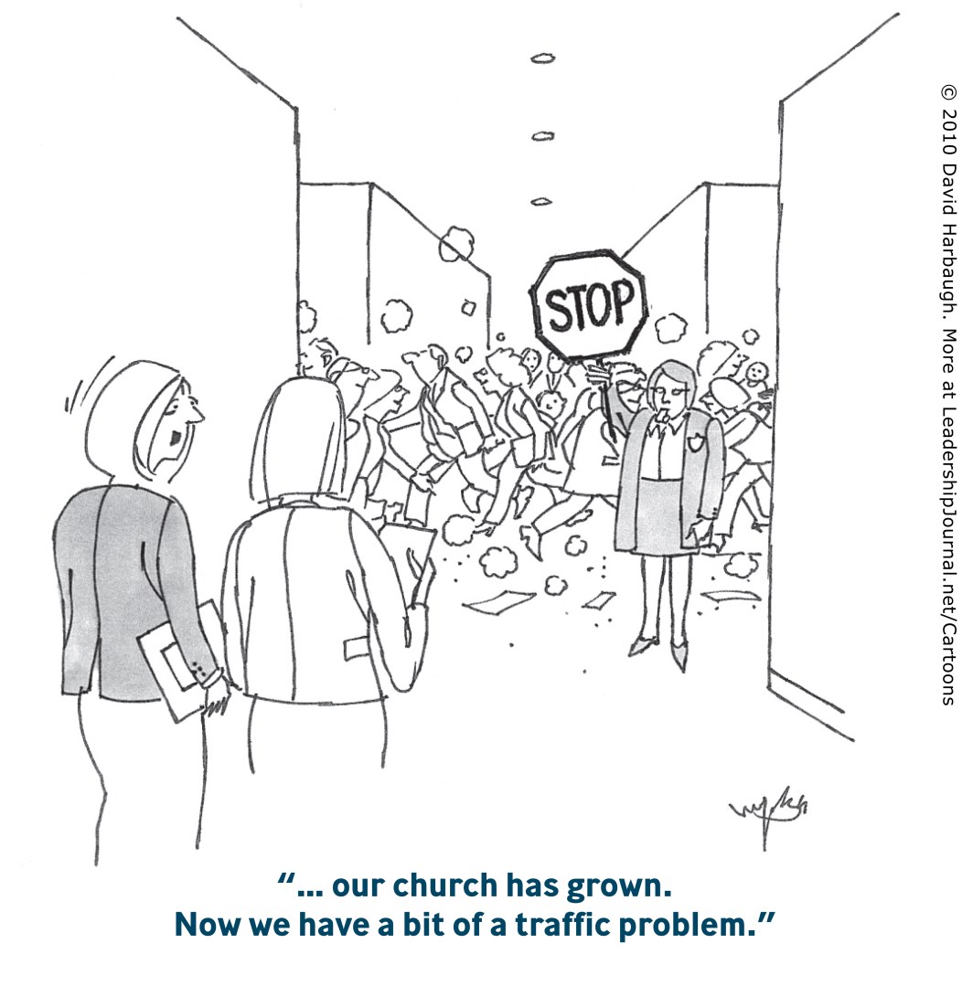 Our church has grown... now we have a bit of a traffic problem.