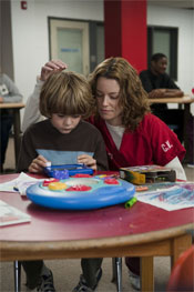 Luke (Ty Simpkins) meets with his mom