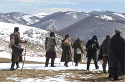 The group has to traverse all sorts of topography