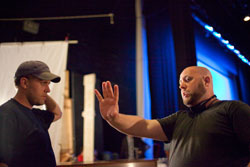 The brothers on the 'October Baby' set