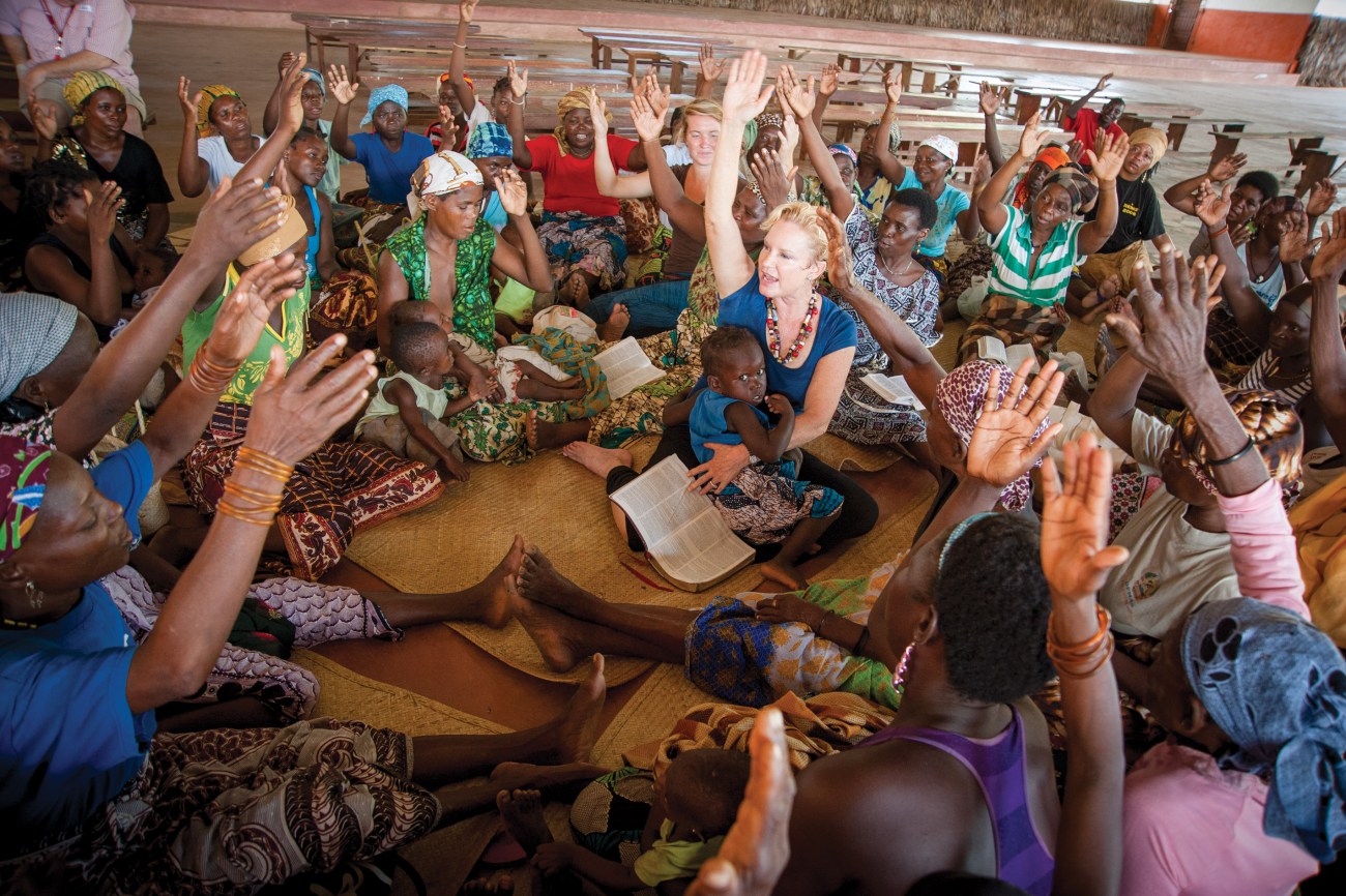 At the Iris base near Pemba, a Bible and practical-life study with mothers from the surrounding villages.