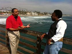 Bryant (right) with motivational speaker Mason Weaver