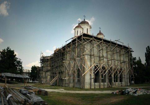 Church construction near Bucharest, Romania, in 2011.