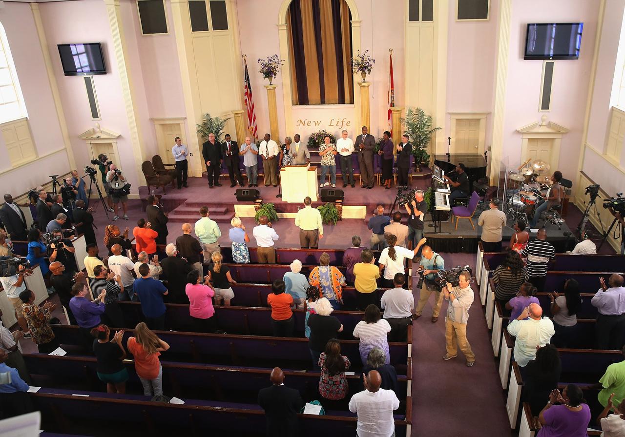 A Sanford prayer vigil, days after George Zimmerman was acquitted.