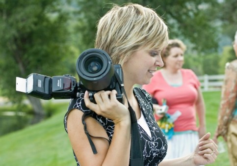 Wedding photographer at work