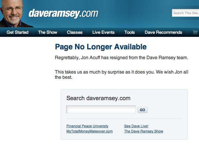 Screenshot from DaveRamsey.com
