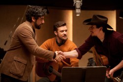 Oscar Isaac, Justin Timberlake, and Adam Driver in 'Inside Llewyn Davis'