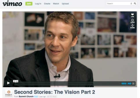 Screenshot of one of Summit Church's Vimeo videos.