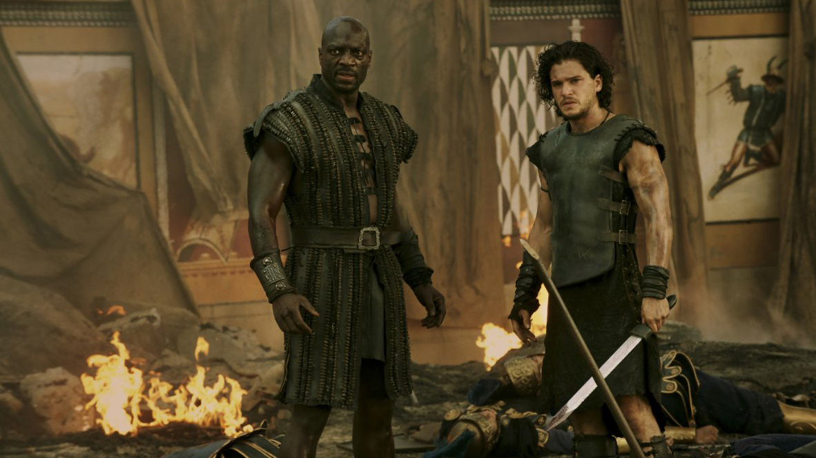 Kit Harrington and Adewale Akinnuoye-Agbaje in ‘Pompeii’