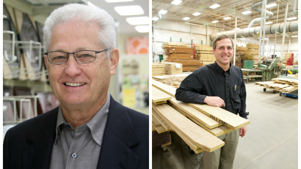 Hobby Lobby founder David Green and Conestoga Wood Specialties President and CEO Anthony Hahn