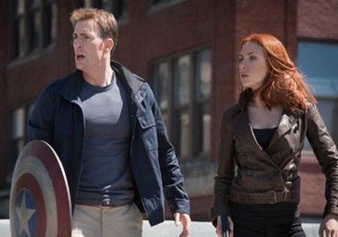 Chris Evans and Scarlett Johansson in 'Captain America: The Winter Soldier'
