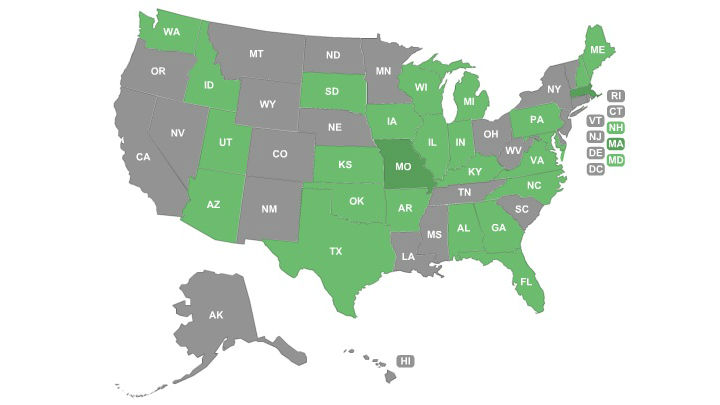 States with laws protecting health care sharing ministries